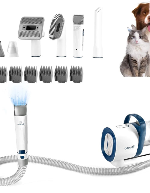 Load image into Gallery viewer, 7 in 1 Dog Grooming Kit, Low Noise Pet Grooming Vacuum with 1.5 L Dust Cup, Dog Vacuum for Shedding Grooming, with 7 Professional Grooming Tools for Dogs Cats Pet Hair &amp; Home Car Cleaning
