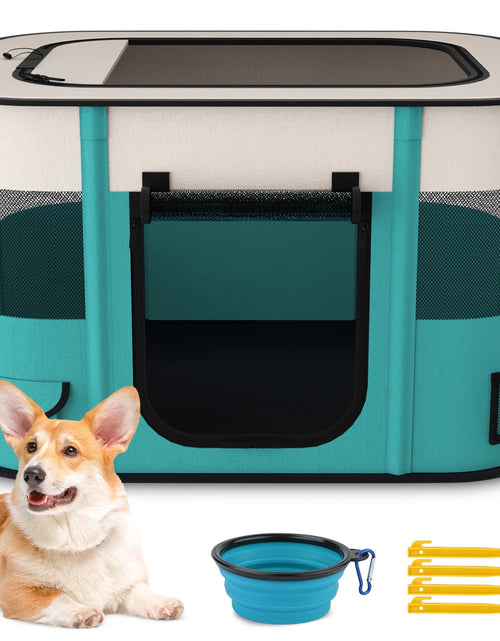 Load image into Gallery viewer, Pet Playpen, Foldable Portable Dog Cat Playpens Exercise Kennel Tent, Removable Shade Cover, Indoor Outdoor Travel Camping Use
