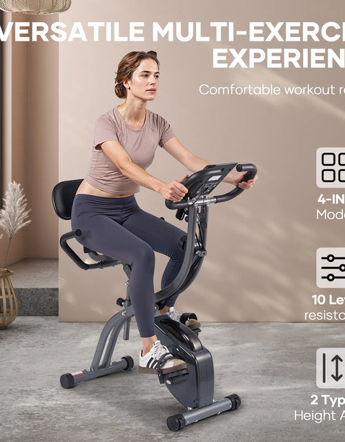 Load image into Gallery viewer, Folding Exercise Bike Magnetic Upright Bike with Pulse Sensor LCD Monitor Indoor Cycling Stationary Exercise Bike Perfect for Home Use
