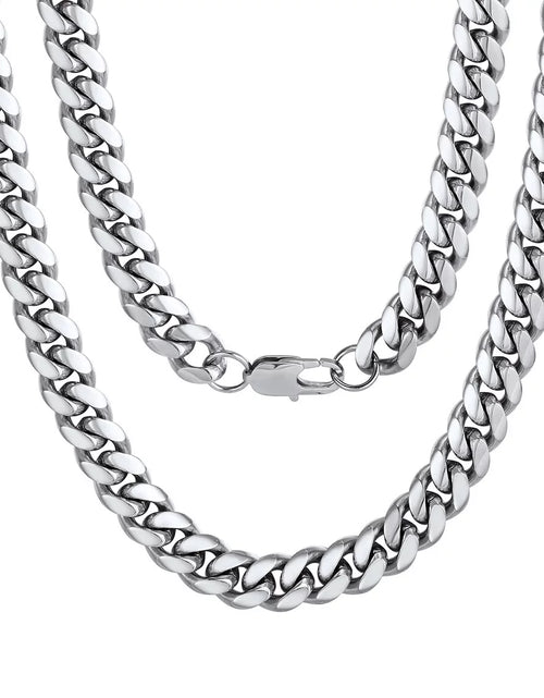 Load image into Gallery viewer, Men&#39;S Stainless Steel Cuban Link Chain Necklace 10MM 18Inch Hip Hop Jewelry
