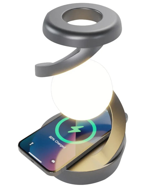 Load image into Gallery viewer, Floating and Spinning in Air with LED Moon Lamp 3D Levitating Ball Lamp RGB with Wireless Phone Charger Floating Moon Table Lamp
