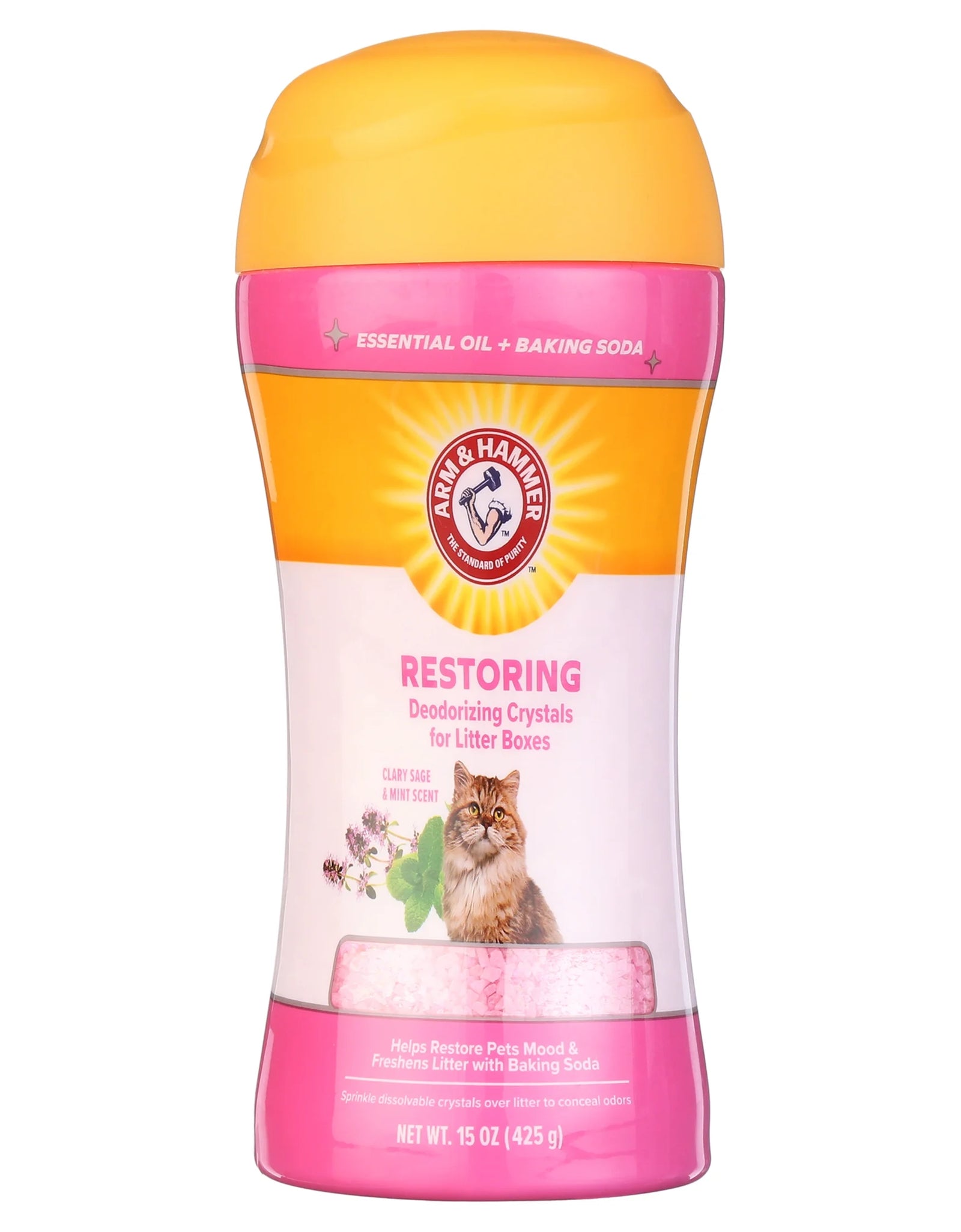 (2 Pack)  Deodorizing Cat Litter Crystals for Litter Boxes, Clary Sage & Mint Scent 15 Oz.