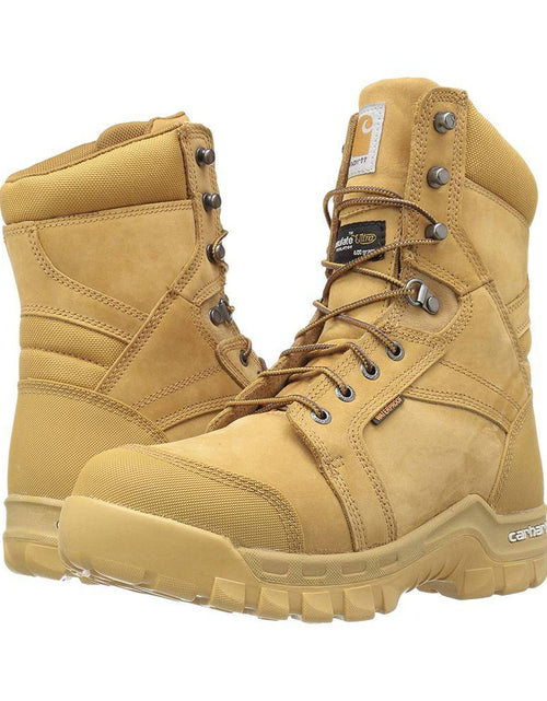 Load image into Gallery viewer, Men&#39;S Rugged Flex Waterproof 8&#39;&#39; Work Boots - Soft Toe - Wheat Size 10.5(M)
