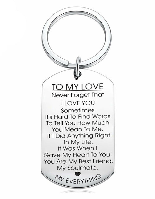 Load image into Gallery viewer, To My Love Keychain Gift for Husband Wife Anniversary Valentines Day Lover Gifts
