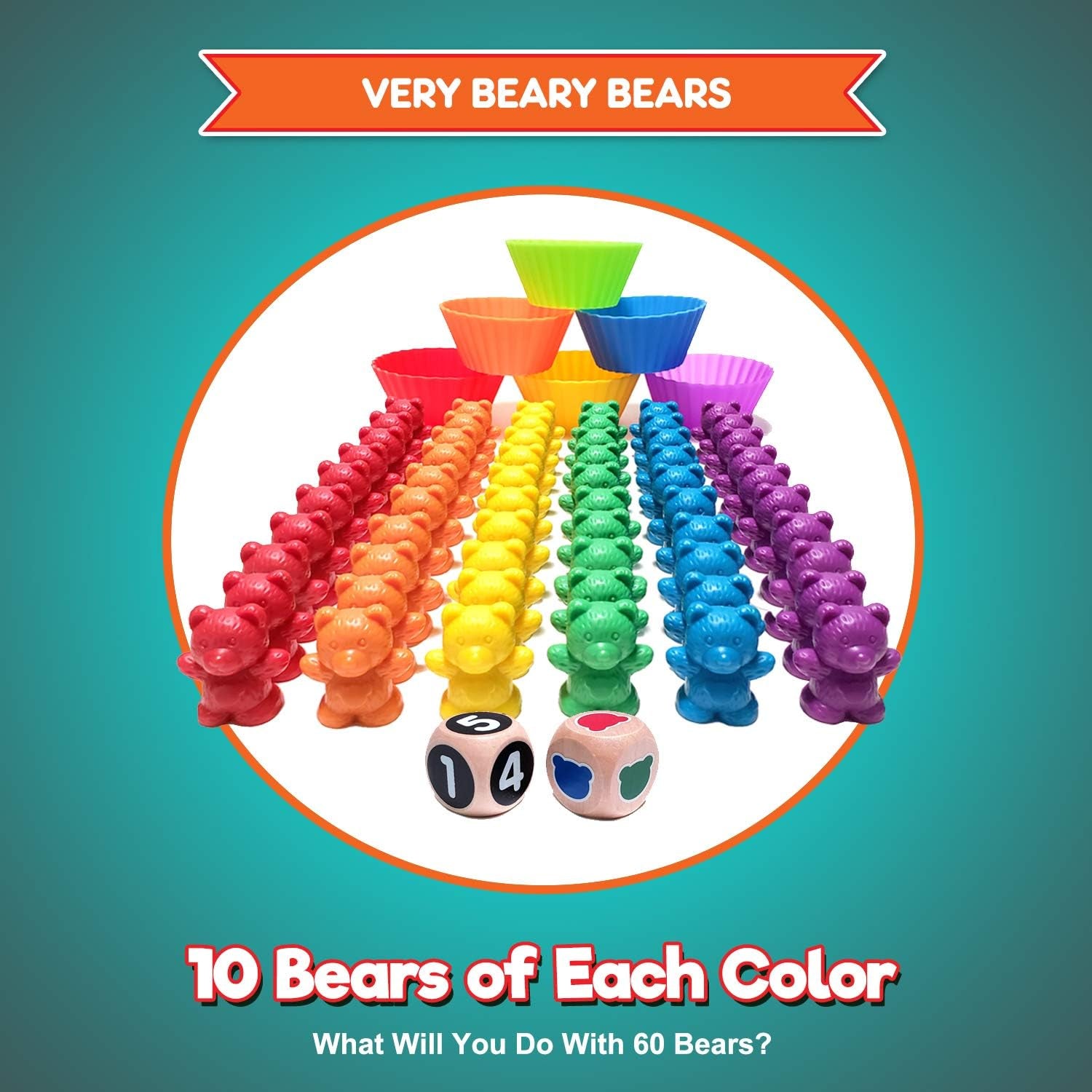 Jumbo Counting Bears Matching Game - Montessori Fine Motor Learning Toys for 2 Year Olds with Stacking Cups, 60 Preschool Math Manipulatives, 2 Toddler Games Dice, Toy Storage & Activities Ebook