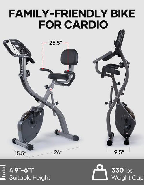 Load image into Gallery viewer, Folding Exercise Bike Magnetic Upright Bike with Pulse Sensor LCD Monitor Indoor Cycling Stationary Exercise Bike Perfect for Home Use
