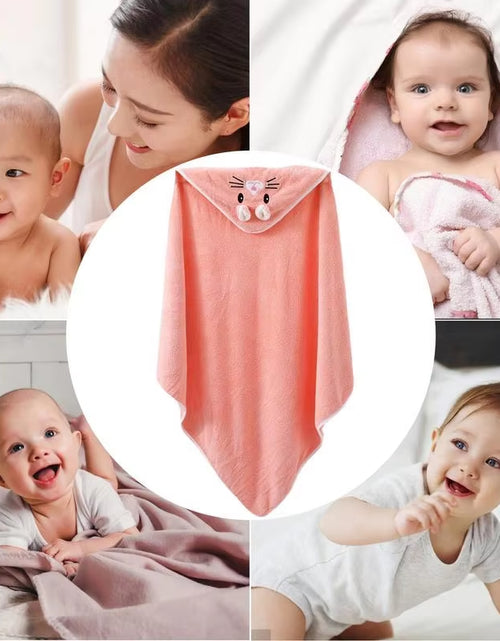 Load image into Gallery viewer, Baby Bath Towel Boy Girl Soft Warm Sleeping Newborn Baby with Hood Coral Fleece Toddler Blanket Baby Stuff Bathrobe
