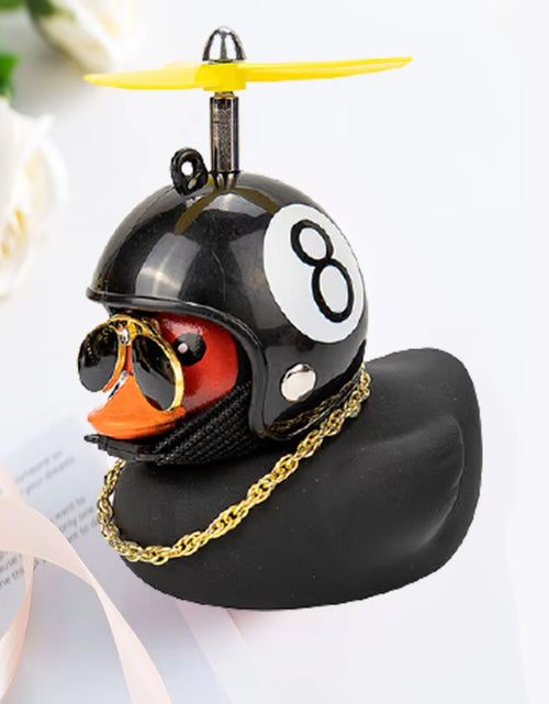 Load image into Gallery viewer, Car Duck with Helmet Broken Wind Pendant Small Yellow Duck Road Bike Motor Helmet Riding Cycling Accessories without Lights
