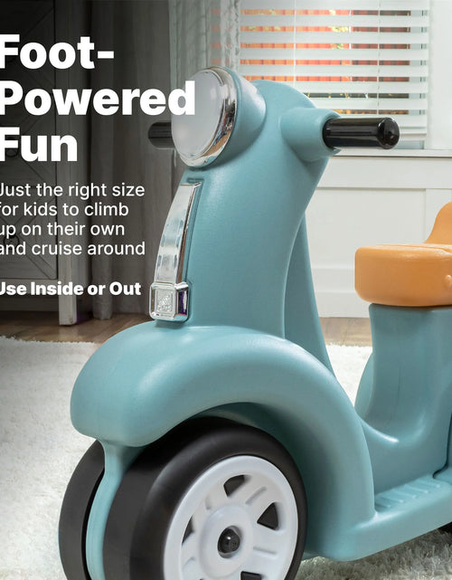 Load image into Gallery viewer, Ride along Scooter Aqua Ride on Toy with Vintage-Style Design, Foot-To-Floor Toddler Scooter with Four Wheels for Extra Stability
