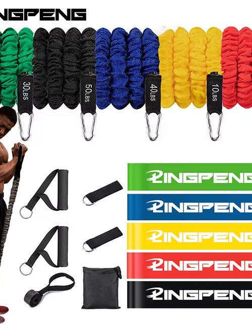 Load image into Gallery viewer, Resistance Band Elastic Band Strength Training Rod Set Resistance Fitness Equipment Exercise Band Gym Home Exercise Equipment
