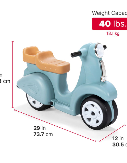 Load image into Gallery viewer, Ride along Scooter Aqua Ride on Toy with Vintage-Style Design, Foot-To-Floor Toddler Scooter with Four Wheels for Extra Stability
