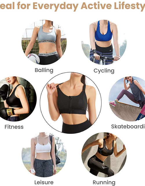 Load image into Gallery viewer, Front Zipper Sports Bra Women&#39;S Underwear Running Fitness Seamless Brassiere Shockproof Breathable without Underwire Bralette
