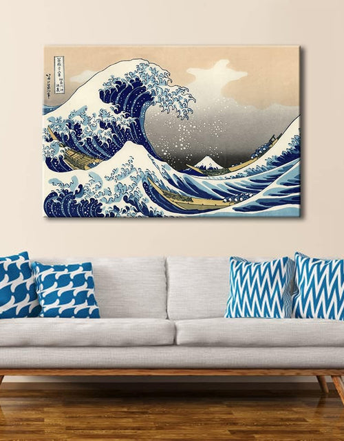 Load image into Gallery viewer, Great Wave of Kanagawa Katsushika Hokusai Giclee Canvas Prints Wall Art Abstract Seascape Pictures Paintings for Living Room Home Decorations Large Modern Stretched and Framed Sea Artwork
