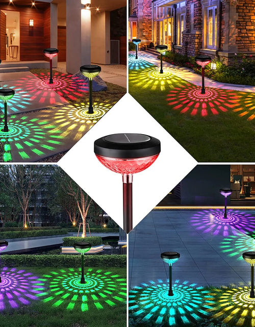 Load image into Gallery viewer, Outdoor Solar Pathway Lights, 6 Pack Dual Mode Waterproof LED Solar Lights for Walkway Yard Garden Lawn Patio - White &amp; Multi-Color
