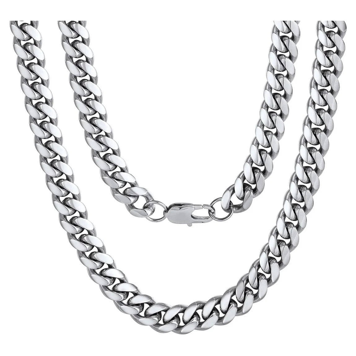 Hip Hop Men Necklaces Curb Cuban Chains 20Inch 10Mm Stainless Steel Chains Gift for Mens