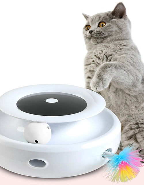 Load image into Gallery viewer, Cat Toys 2-In-1 Interactive Cat Toys for Indoor Cats, Cat Balls, Cat Mice Toy, Cat Entertainment Toys with 2Pcs Feathers, Motion-Activated Toy with Feathers Provides, Batteries or USB Charge
