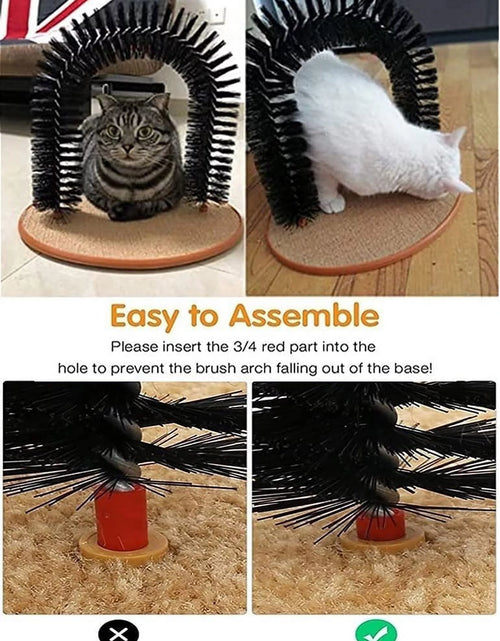 Load image into Gallery viewer, Interactive Cat Toys,Cat Arch Self Groomer Cat Brush,Cat Scratcher Toys,Cat Brush for Grooming with Cat Scratch Pad and Catnip,Cat Brush for Shedding,Cat Scratching Post
