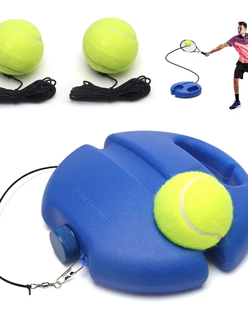 Load image into Gallery viewer, Heavy Duty Tennis Training Aids Base with Elastic Rope Ball Practice Self-Duty Rebound Tennis Trainer Partner Sparring Device
