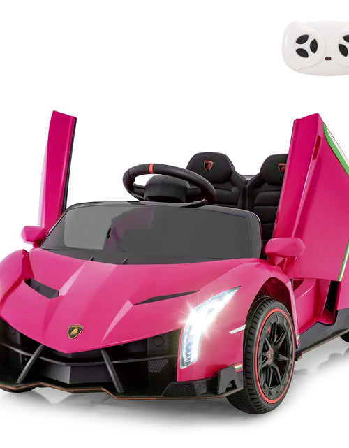 Load image into Gallery viewer, 2 Seater Kids Ride on Car, 12V 4WD Licensed Lamborghini Veneno Powered Electric Vehicle with Hydraulic Doors, Rocking Mode, Adjustable Speeds, Remote Control, MP3, Headlight
