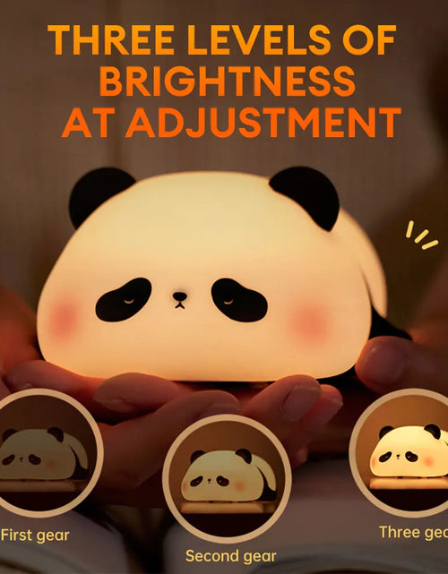 Load image into Gallery viewer, LED Night Lights Cute Panda Silicone Lamp USB Rechargeable Timing Bedside Decor Kids Birthday Gifts for Home Bedroom Decor
