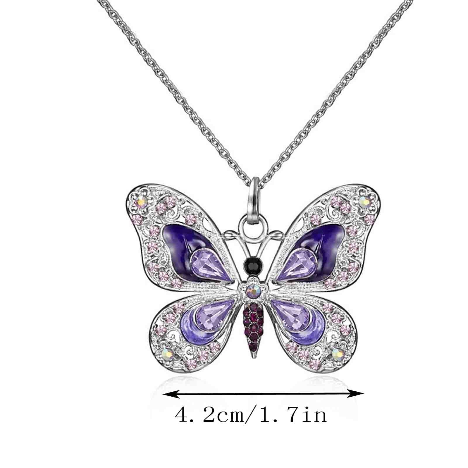 Mothers Day Gifts, Butterfly Necklace, Opal Jewelry Pendant Necklaces for Women, Silver Necklaces Gift for Women,Gift for Birthday Valentine'S Day