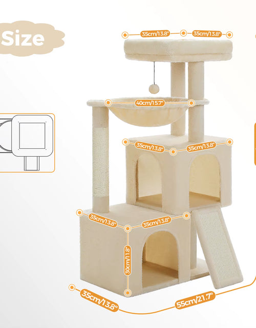 Load image into Gallery viewer, Cat Tree Luxury Cat Towers with Double Condos Spacious Perch Cat Hammock Fully Wrapped Scratching Sisal Post and Dangling Balls
