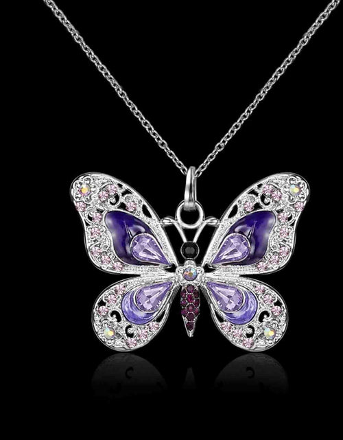 Load image into Gallery viewer, Mothers Day Gifts, Butterfly Necklace, Opal Jewelry Pendant Necklaces for Women, Silver Necklaces Gift for Women,Gift for Birthday Valentine&#39;S Day
