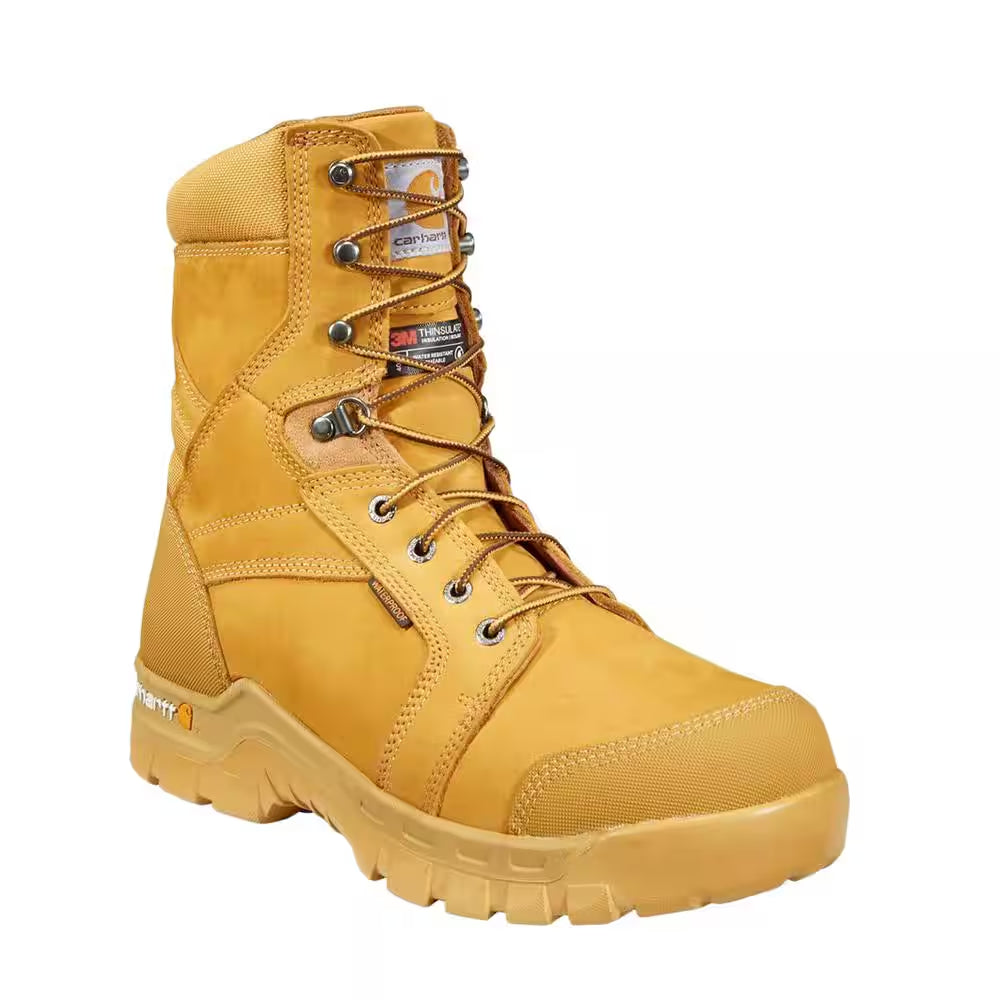 Men'S Rugged Flex Waterproof 8'' Work Boots - Soft Toe - Wheat Size 10.5(M)