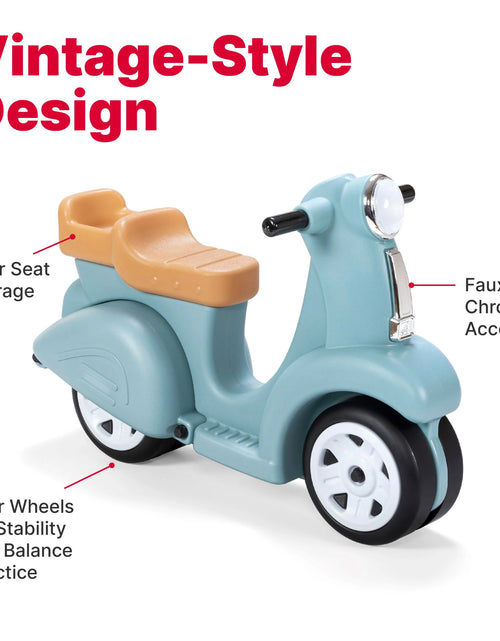 Load image into Gallery viewer, Ride along Scooter Aqua Ride on Toy with Vintage-Style Design, Foot-To-Floor Toddler Scooter with Four Wheels for Extra Stability
