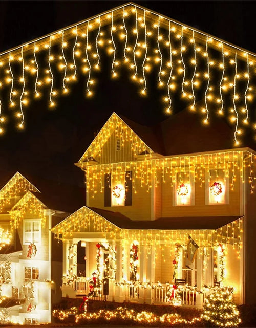 Load image into Gallery viewer, Christmas Lights Waterfall Outdoor Decoration 5M Droop 0.4-0.6M Led Lights Curtain String Lights Party Ggarden Eaves Decoration
