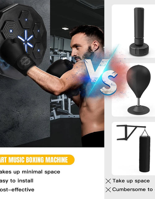 Load image into Gallery viewer, Music Boxing Machine, Upgraded 2.0 Smart Bluetooth Music Boxing Parent-Child Games, Wall-Mounted Exercise Equipment for Home Exercise New Fitness
