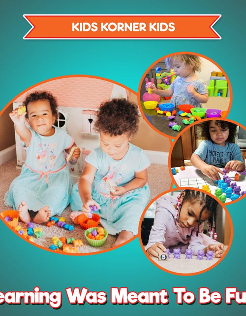 Load image into Gallery viewer, Jumbo Counting Bears Matching Game - Montessori Fine Motor Learning Toys for 2 Year Olds with Stacking Cups, 60 Preschool Math Manipulatives, 2 Toddler Games Dice, Toy Storage &amp; Activities Ebook
