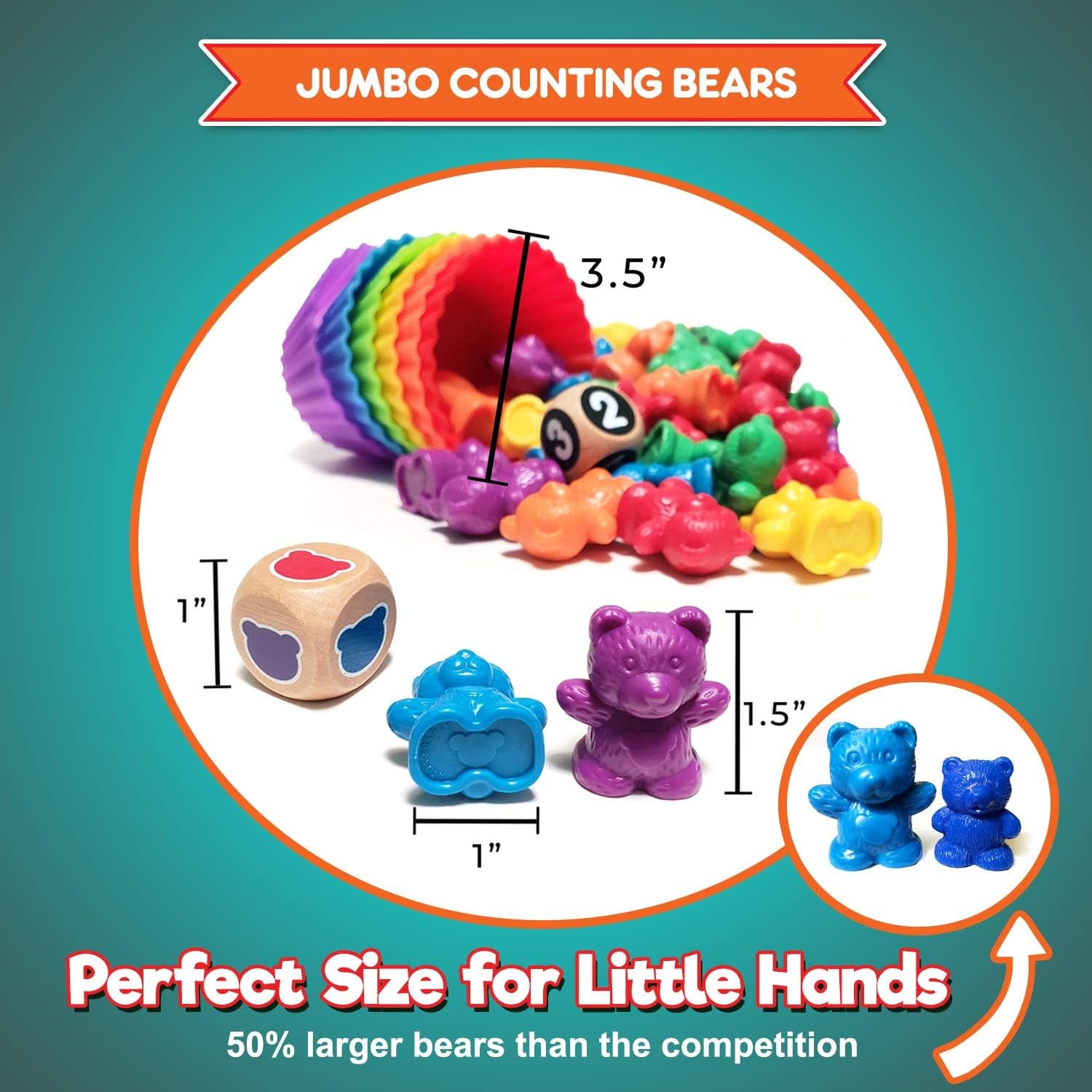 Jumbo Counting Bears Matching Game - Montessori Fine Motor Learning Toys for 2 Year Olds with Stacking Cups, 60 Preschool Math Manipulatives, 2 Toddler Games Dice, Toy Storage & Activities Ebook