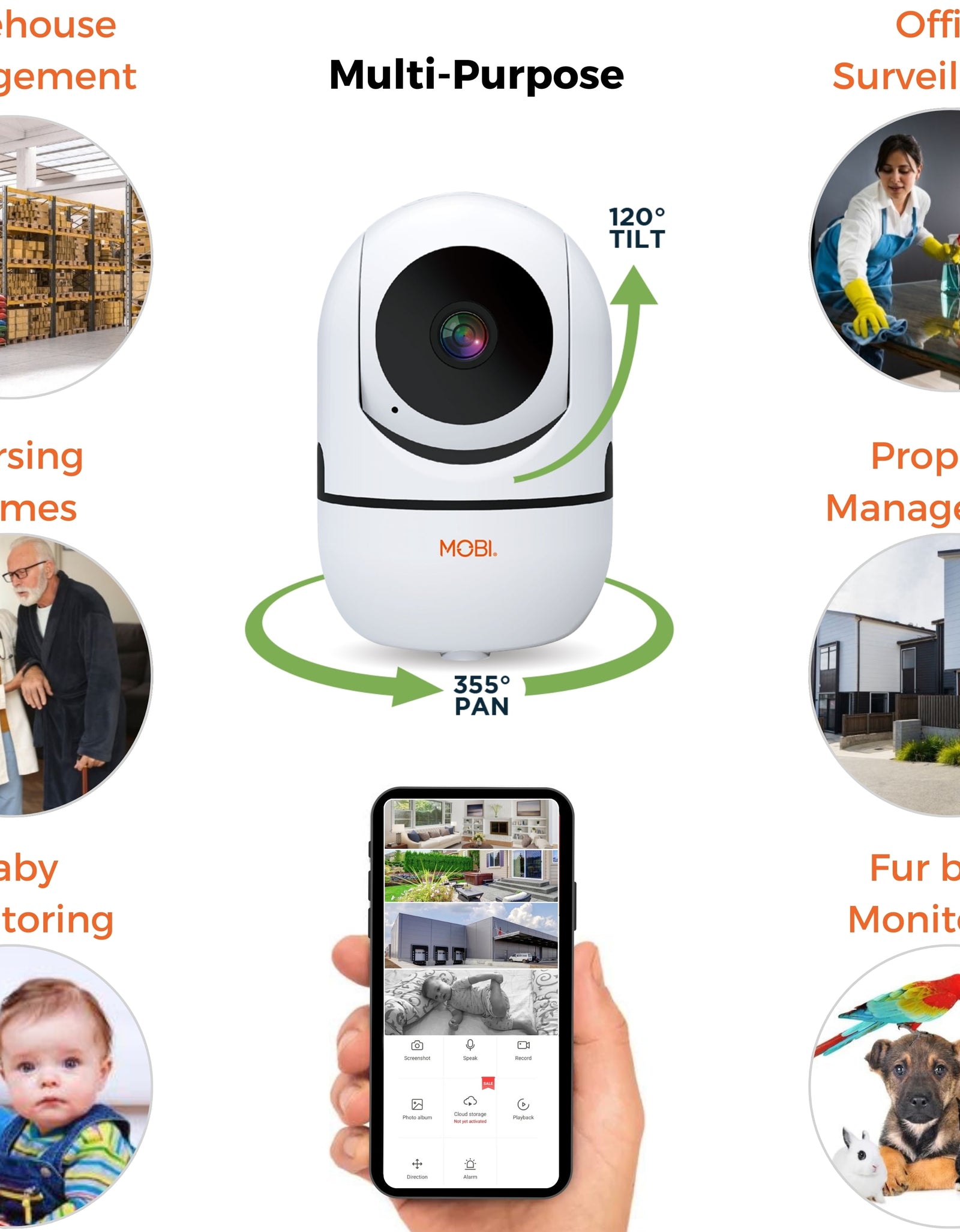 cam HDX Wi-Fi Pan & Tilt Smart Nursery Monitoring Camera, Baby Video Monitor, Night Vision, Motion Detection, Full HD, Two-Way Audio, Remote View & Recording with Free Smart App