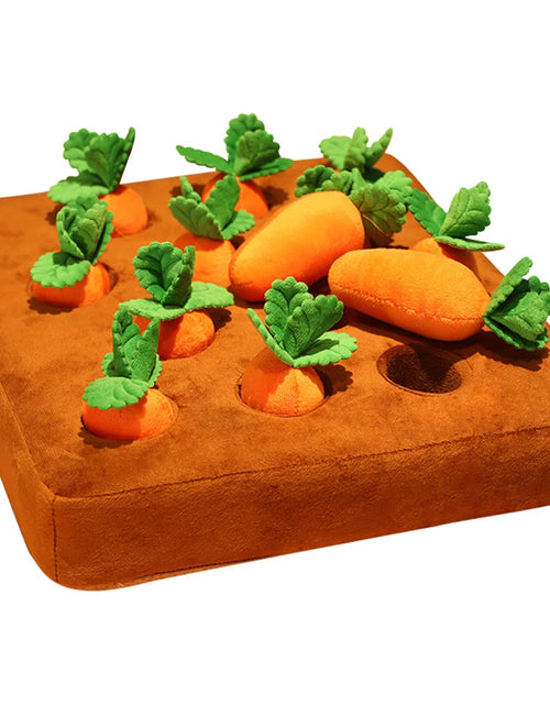 Load image into Gallery viewer, Dog Carrot Plush Toy, Dog Chew Toy, Pet Interaction Pull the Carrot Stuffed Toy, Vegetable Toy Ifur 12 Squeaky Carrots Enrichment Dog Puzzle Toys, 13.8&#39;&#39;X13.8&#39;&#39;Carrot Farm Dog Toys
