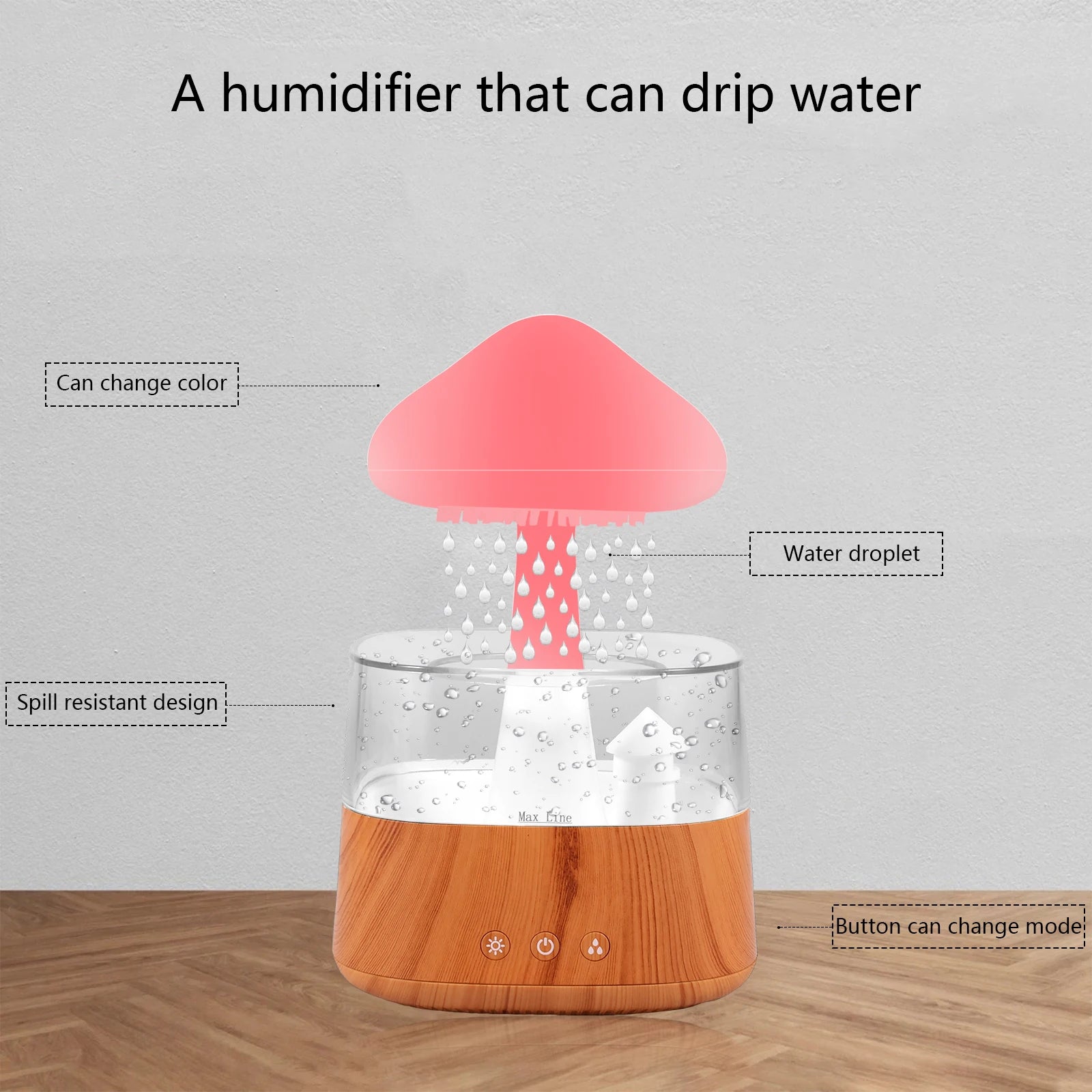 2024 Rain Cloud Humidifier Relax Diffuser Humidifier Raindrop Aromatherapy Machine Air Humidifier with 7 Colours Rain Lamp Home