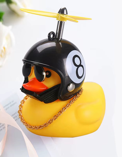 Load image into Gallery viewer, Car Duck with Helmet Broken Wind Pendant Small Yellow Duck Road Bike Motor Helmet Riding Cycling Accessories without Lights
