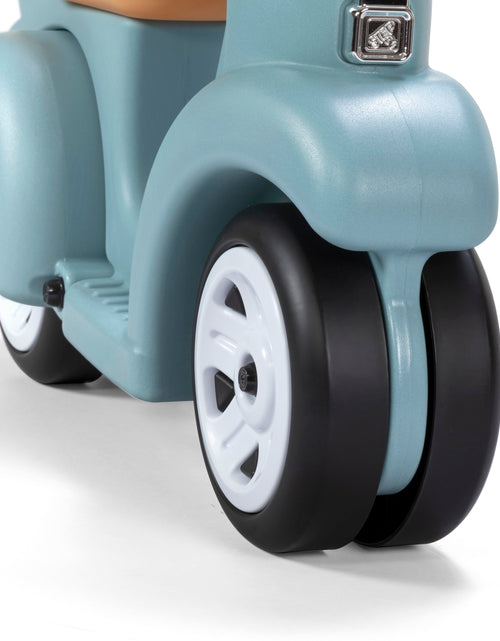 Load image into Gallery viewer, Ride along Scooter Aqua Ride on Toy with Vintage-Style Design, Foot-To-Floor Toddler Scooter with Four Wheels for Extra Stability
