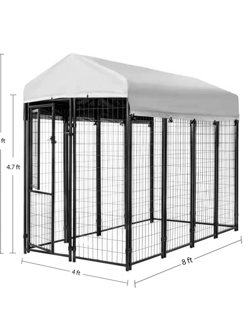 Load image into Gallery viewer, Black Welded Wire Dog Kennel, 8 Ft. X 4 Ft. X 6 Ft
