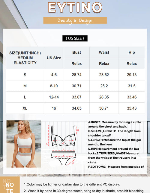 Load image into Gallery viewer, Women&#39;S Bikini Sets Colorblock Trim 2 Piece Swimsuit High Waisted Bathing Suits for Women Scoop Neck Adjustable Spaghetti Straps Bikini Swimwear Blue XS
