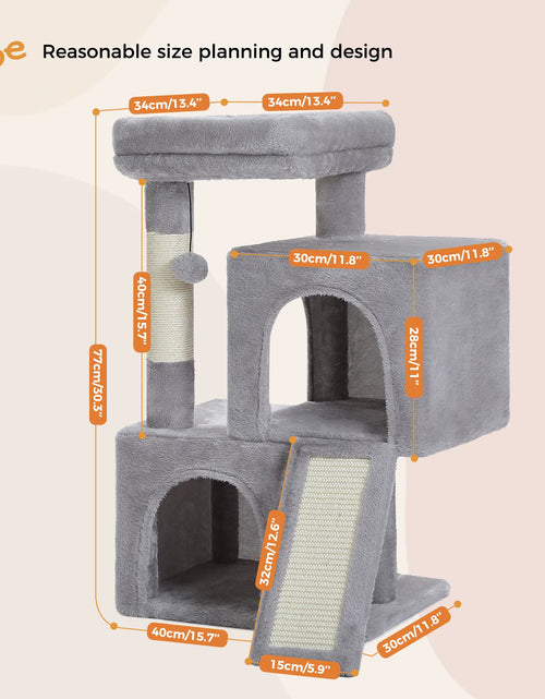 Load image into Gallery viewer, Cat Tree Luxury Cat Towers with Double Condos Spacious Perch Cat Hammock Fully Wrapped Scratching Sisal Post and Dangling Balls
