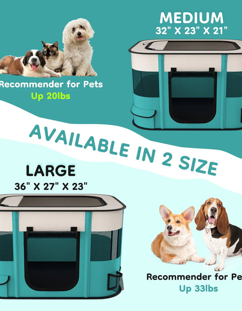 Load image into Gallery viewer, Pet Playpen, Foldable Portable Dog Cat Playpens Exercise Kennel Tent, Removable Shade Cover, Indoor Outdoor Travel Camping Use
