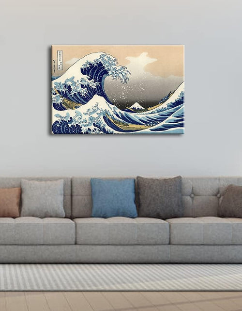 Load image into Gallery viewer, Great Wave of Kanagawa Katsushika Hokusai Giclee Canvas Prints Wall Art Abstract Seascape Pictures Paintings for Living Room Home Decorations Large Modern Stretched and Framed Sea Artwork
