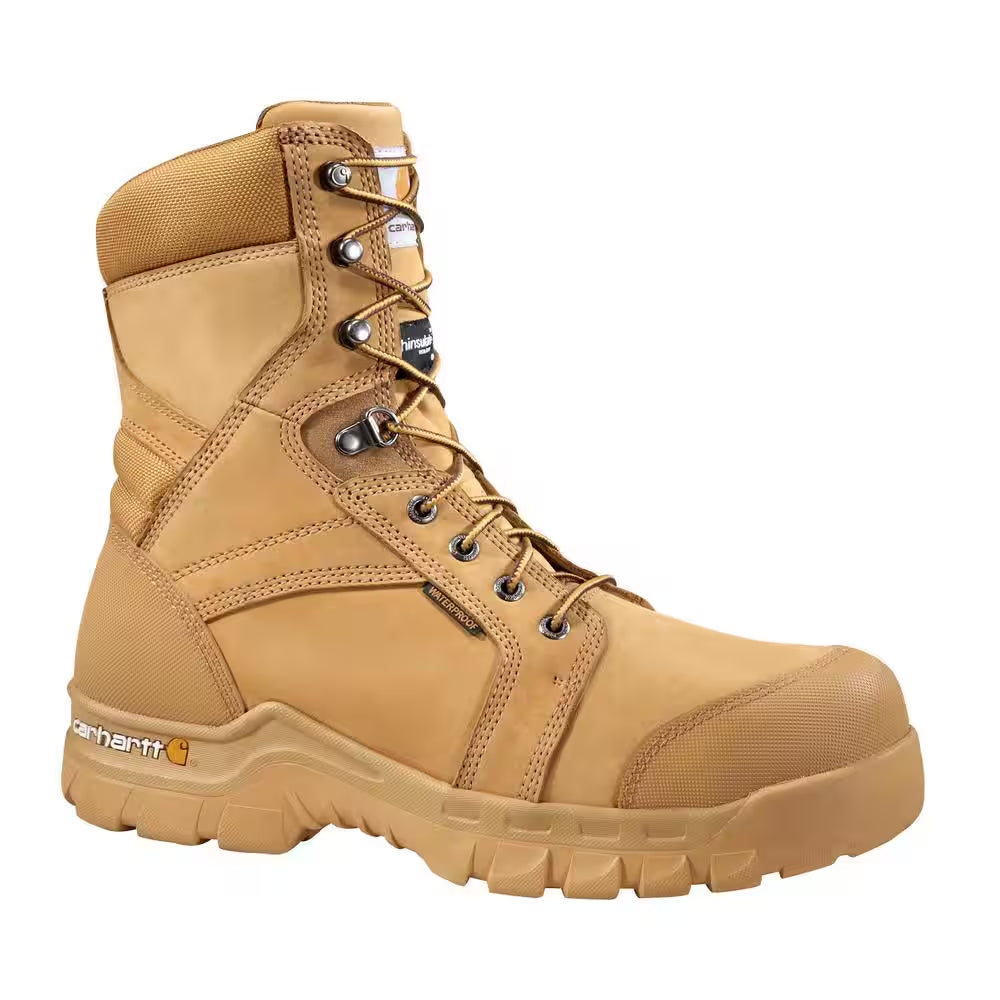 Men'S Rugged Flex Waterproof 8'' Work Boots - Soft Toe - Wheat Size 10.5(M)