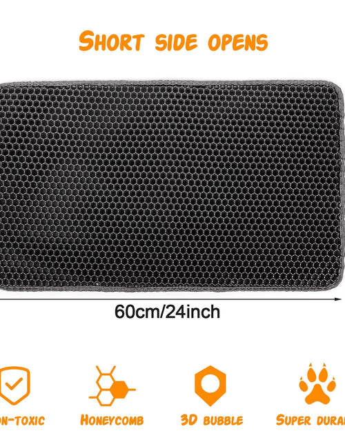 Load image into Gallery viewer, 24 X 15 Inch Cat Litter Mat Kitty Litter Trapping Mat, Honeycomb Double Layer Urine Waterproof, Easier to Clean Litter Box Mat, Soft on Paws, Non-Slip（Gray）
