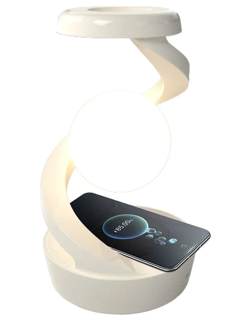 Load image into Gallery viewer, Floating and Spinning in Air with LED Moon Lamp 3D Levitating Ball Lamp RGB with Wireless Phone Charger Floating Moon Table Lamp
