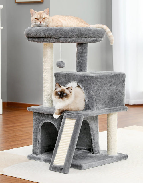 Load image into Gallery viewer, Cat Tree Luxury Cat Towers with Double Condos Spacious Perch Cat Hammock Fully Wrapped Scratching Sisal Post and Dangling Balls
