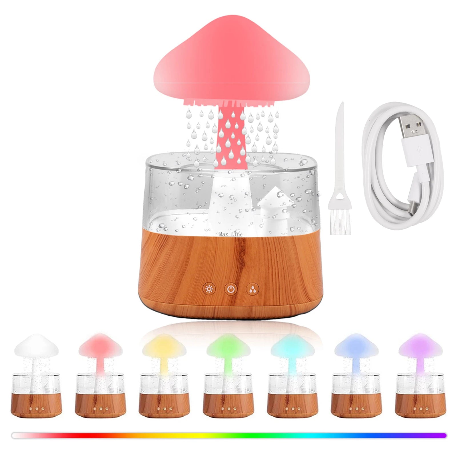 2024 Rain Cloud Humidifier Relax Diffuser Humidifier Raindrop Aromatherapy Machine Air Humidifier with 7 Colours Rain Lamp Home